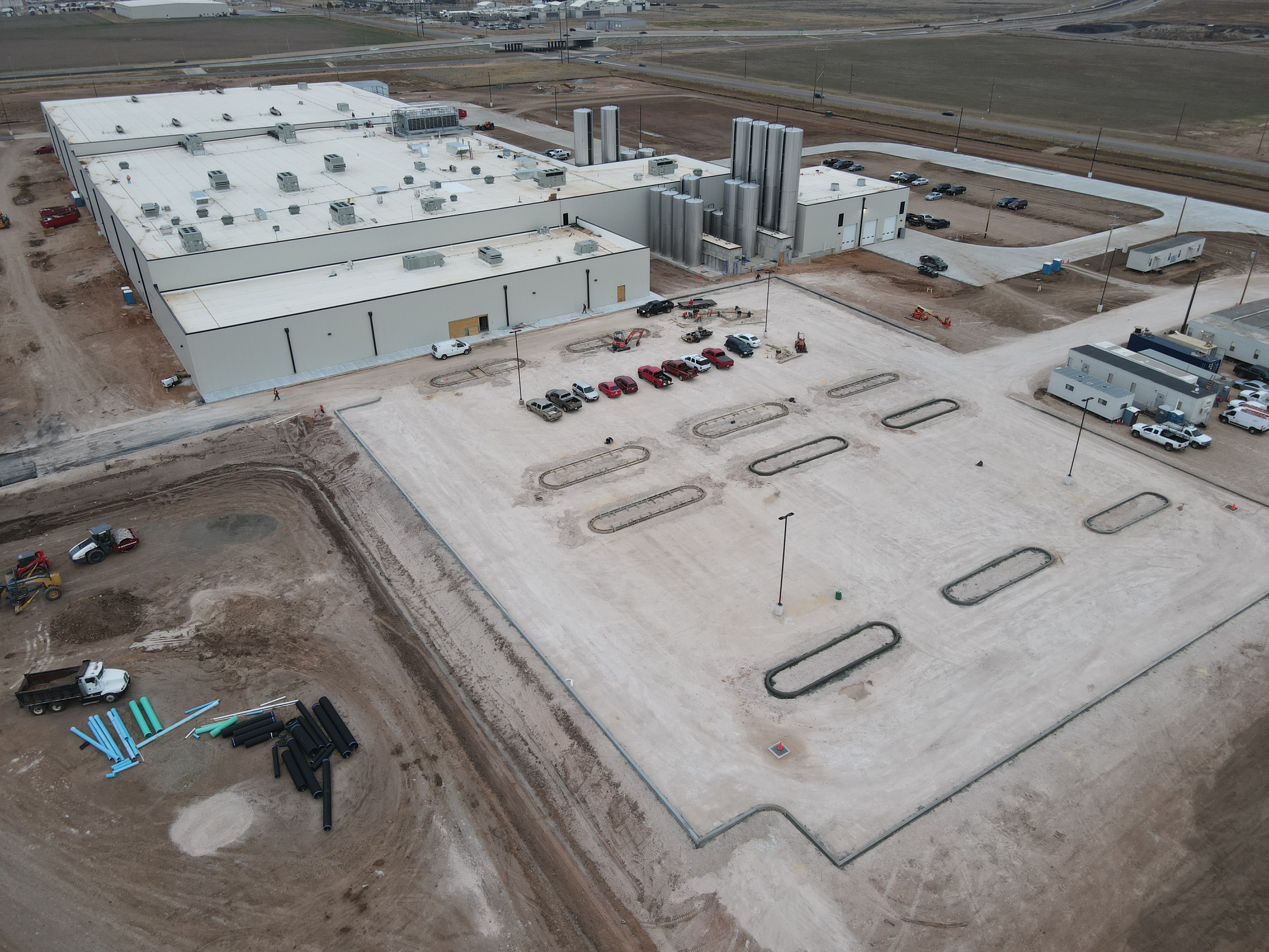 Later construction — northeast aerial