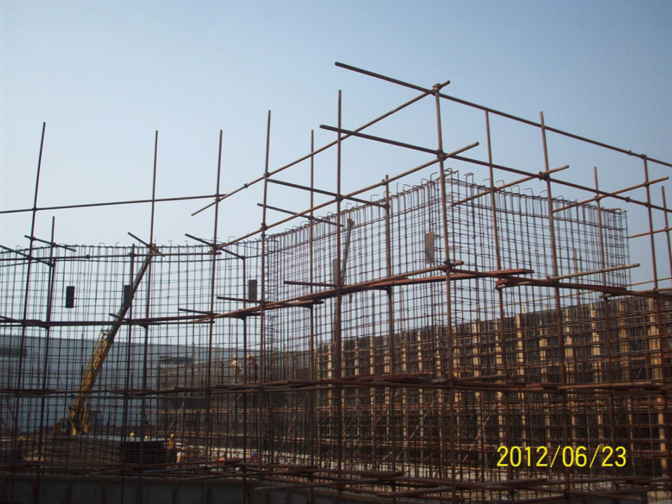 Rebar cage and scaffold